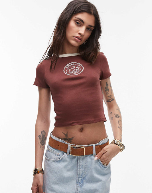 Embroidered Reggio Calabria Ringer Baby Tee