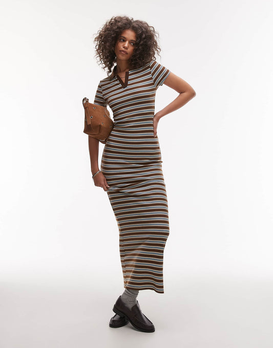Maxi Stripe Polo Dress