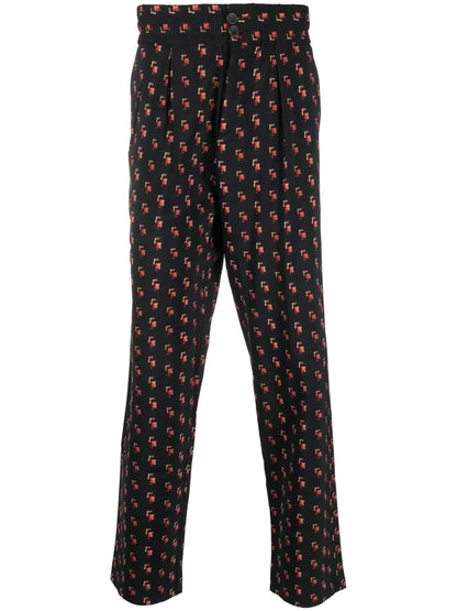 Dylan Wool-Blend Jacquard Trousers
