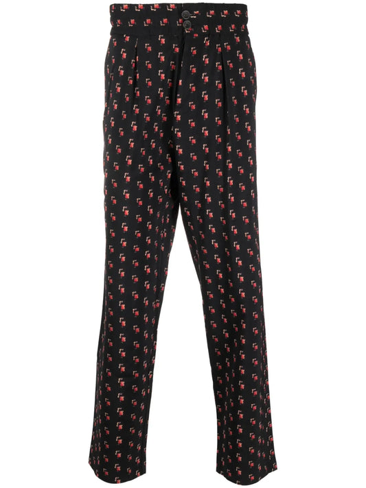 Dylan Wool-Blend Jacquard Trousers