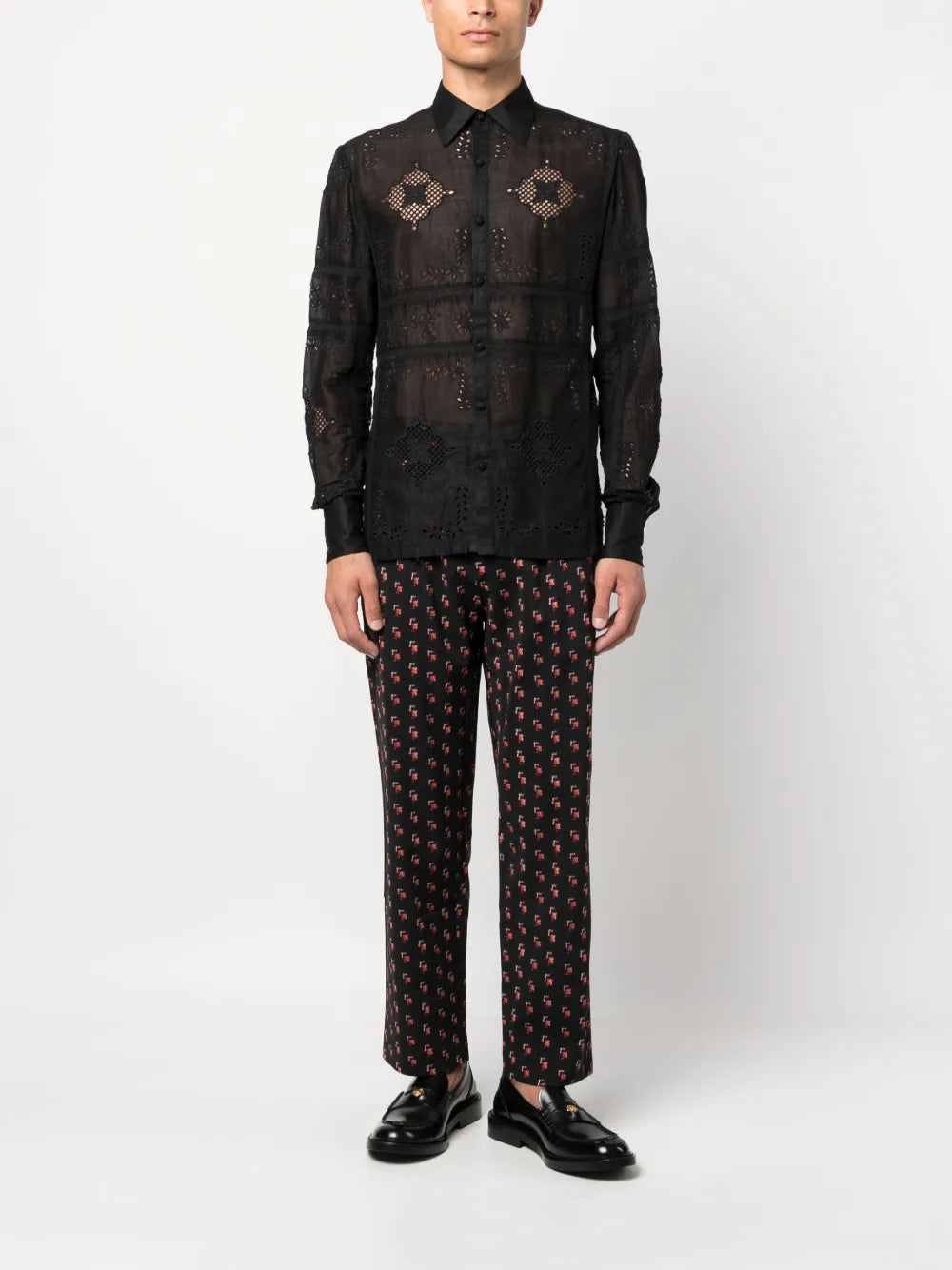 Dylan Wool-Blend Jacquard Trousers