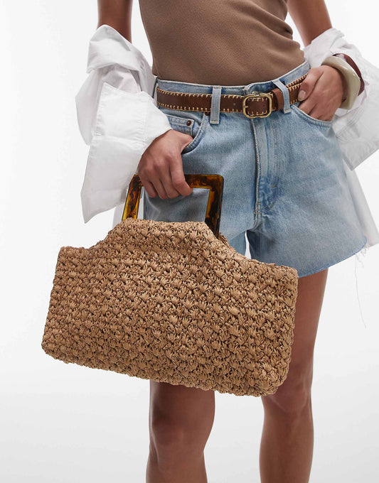 Giveon Straw Bag With Handle