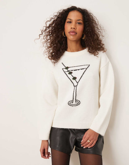 Knitted Jumper With Cocktail