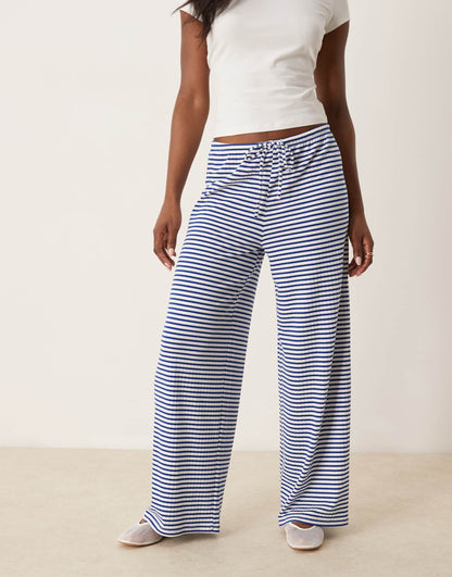 Supersoft Jersey Wide Leg Trousers With Drawstring Waist