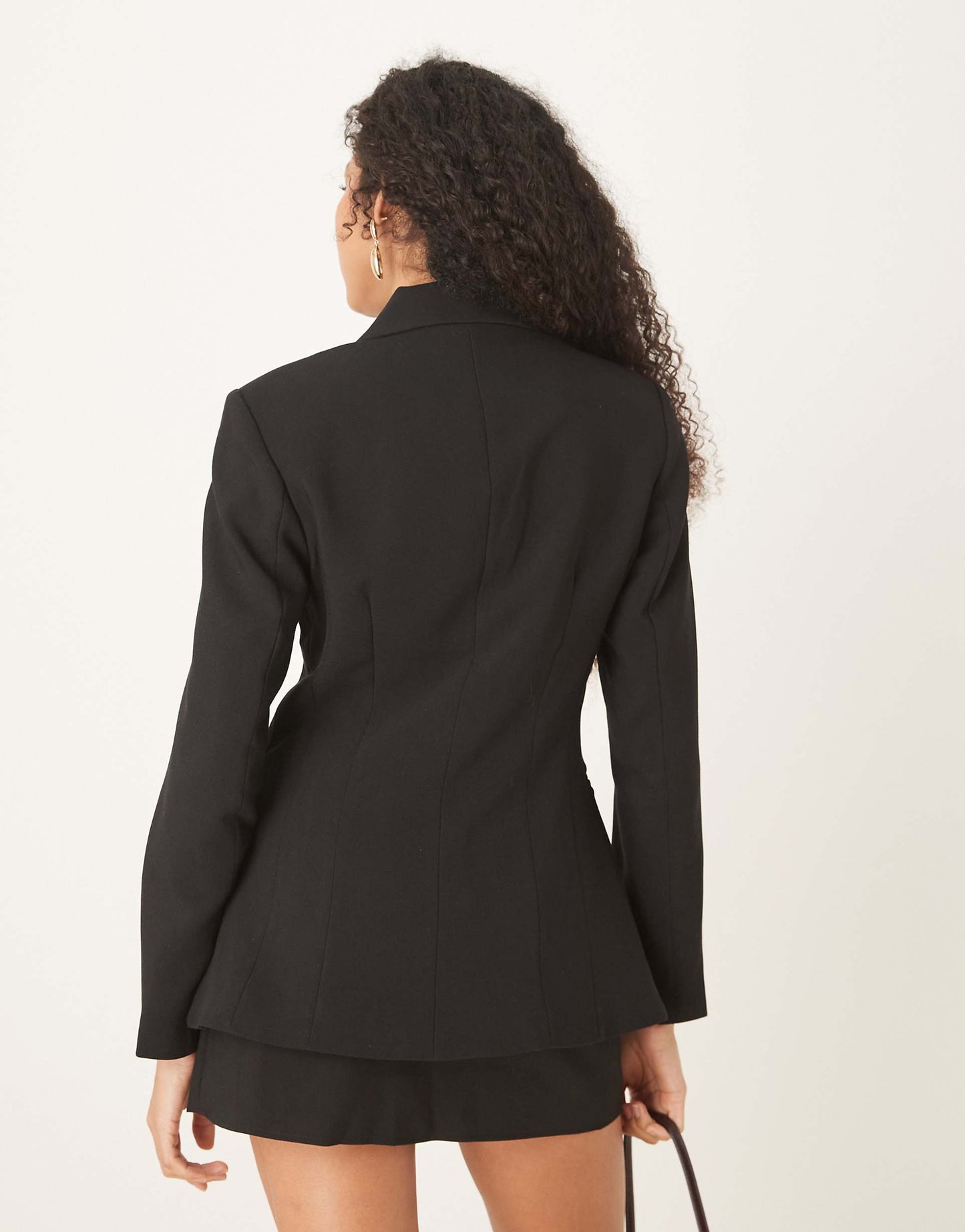 Fitted Blazer With Bold Shoulder