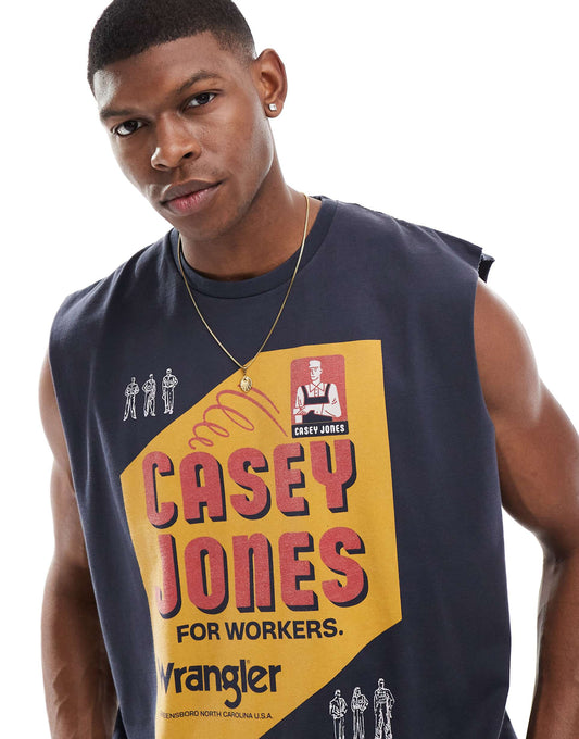 Casey Jones Workwear Poster Logo Print Relaxed Heavyweight Muscle Tank