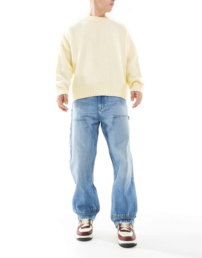 Double Knee Carpenter Loose Straight Fit Jeans