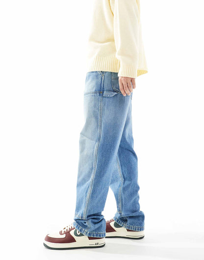 Double Knee Carpenter Loose Straight Fit Jeans