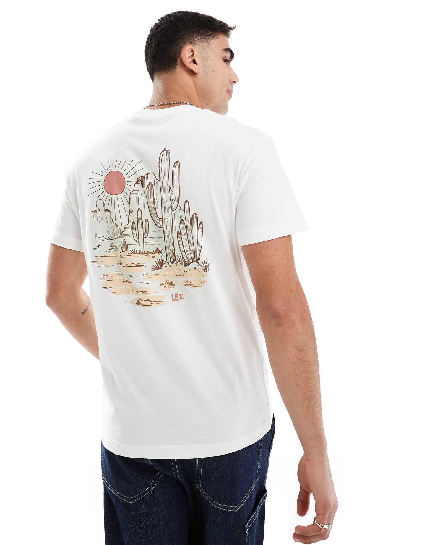 Western Scene Back Print Relaxed Fit T-Shirt