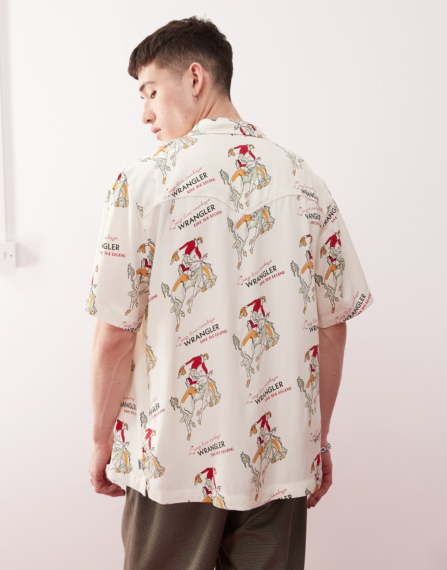 Resort Short Sleeve Relaxed Rodeo Print Twill Shirt