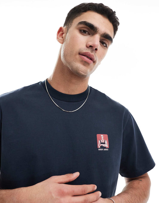 Casey Jones Workwear Poster Logo Back Print Relaxed Heavyweight T-Shirt