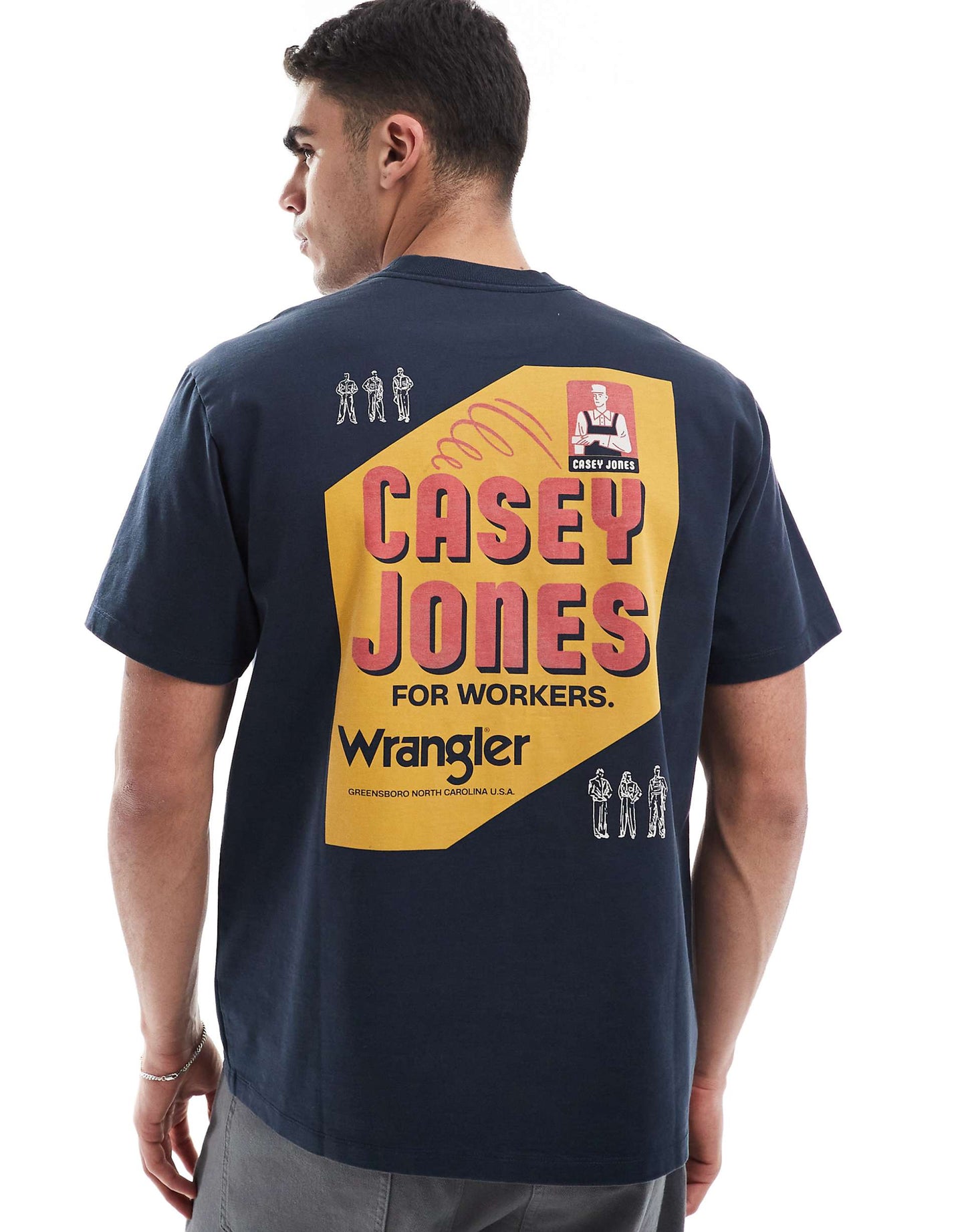 Casey Jones Workwear Poster Logo Back Print Relaxed Heavyweight T-Shirt