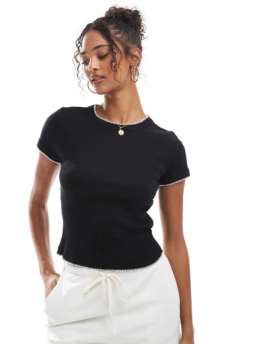 Babytee With Blanket Stitch Detail