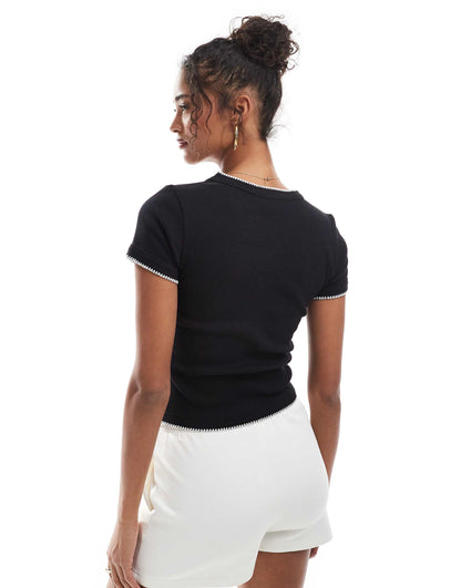 Babytee With Blanket Stitch Detail