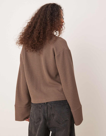 Collar Tie Front Cardigan Top