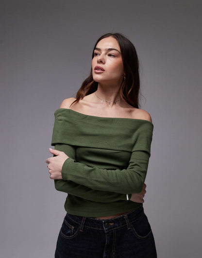 Off The Shoulder Jersey Top