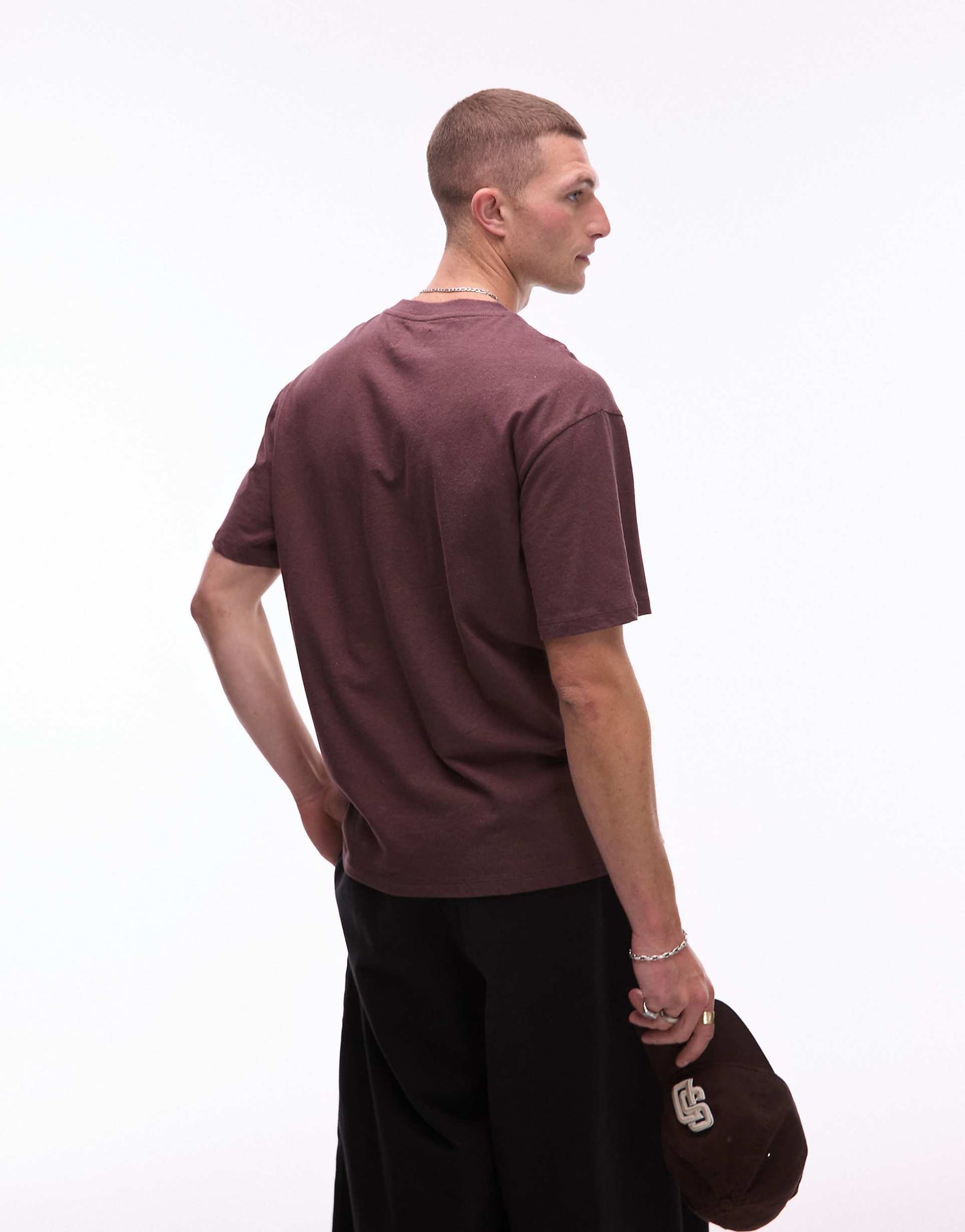 Oversized Fit T-Shirt With Linen Blend