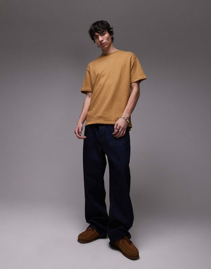 Oversized Fit T-Shirt With Linen Blend