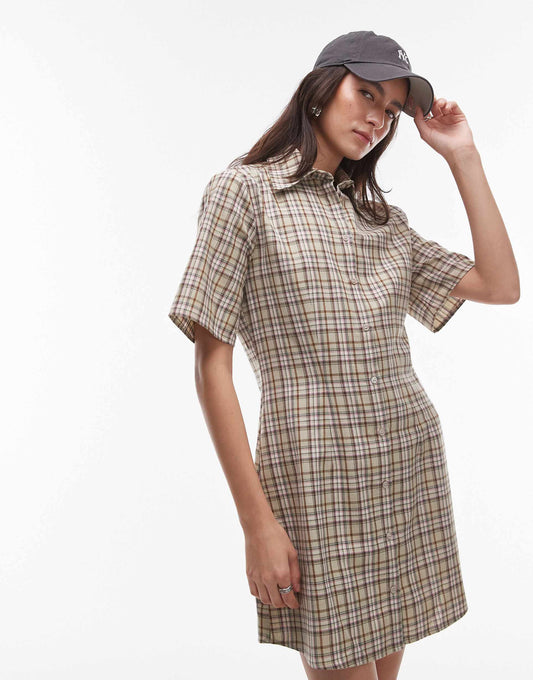 A Line Mini Shirt Dress