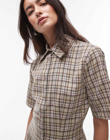 A Line Mini Shirt Dress