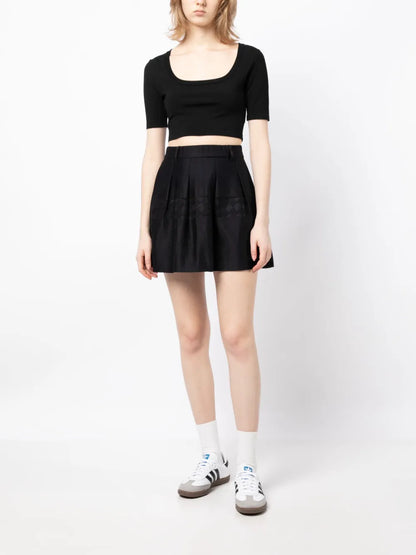 Embroidered Jacquard Mini Skirt
