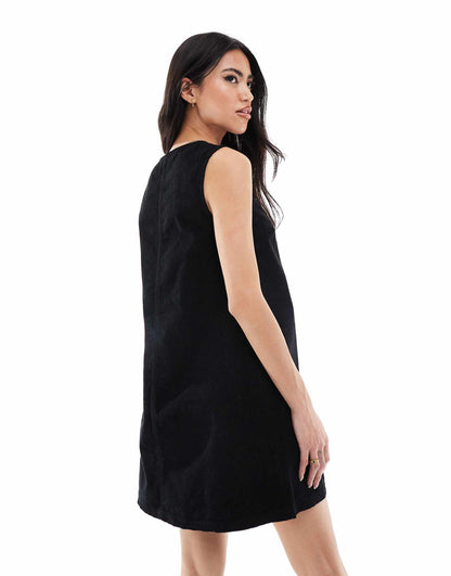Cord Patch Pocket Pinny Dress