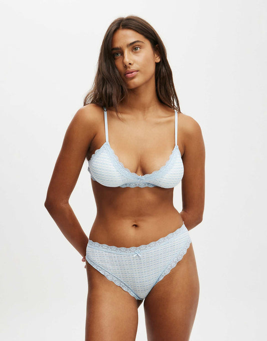 Cotton Lace Triangle Padded Bralette