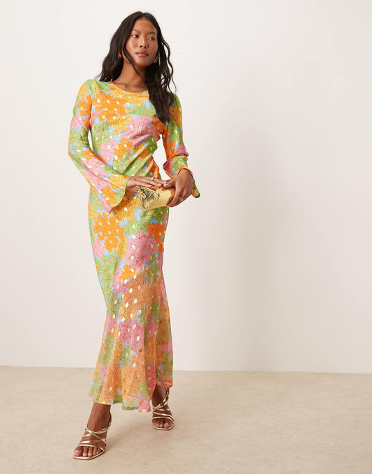 Petite Long Sleeve Maxi Dress