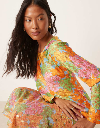 Petite Long Sleeve Maxi Dress