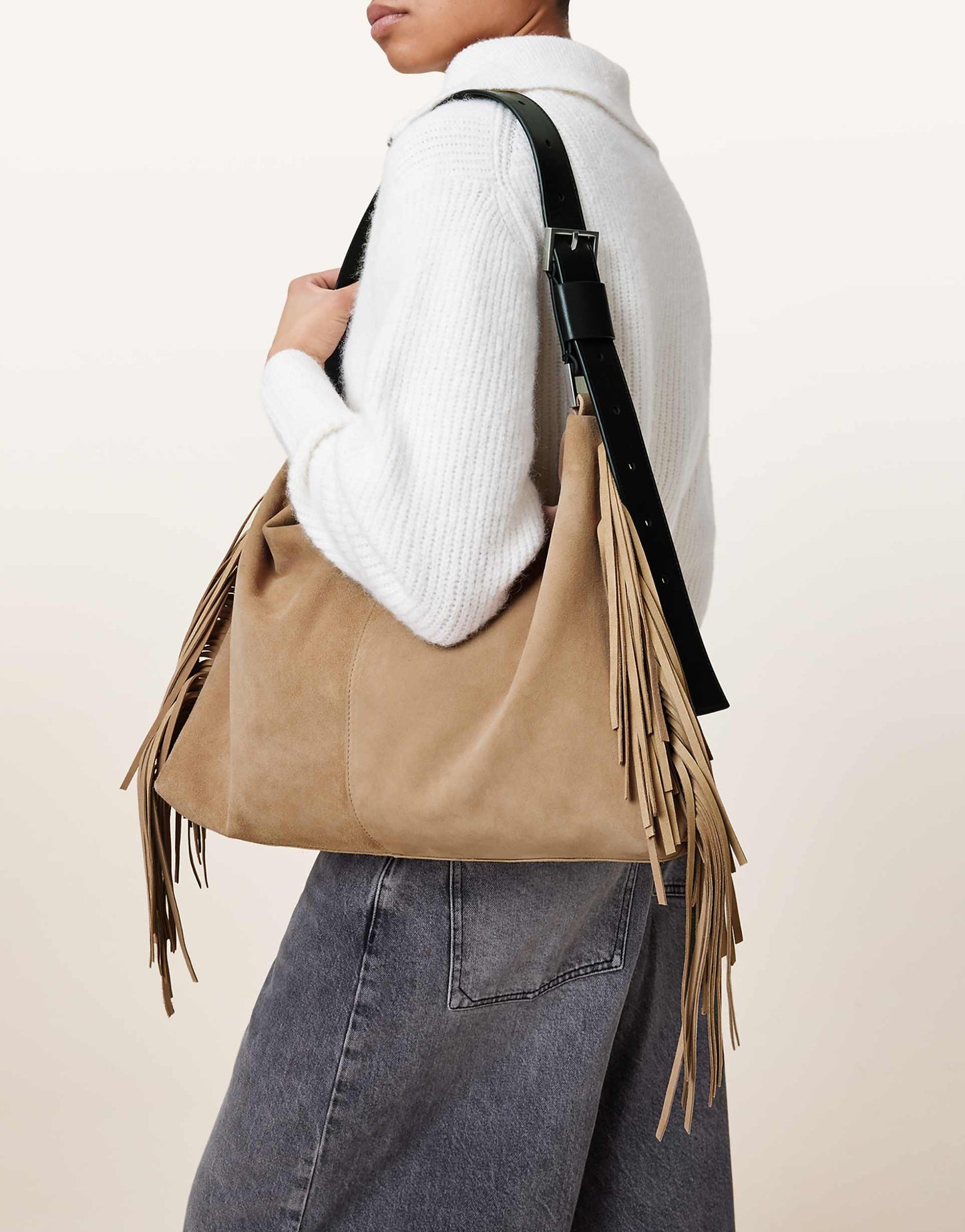 Edbury Suede Fringe Shoulder Bag