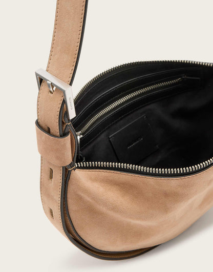 Leather Half Moon Crossbody Bag