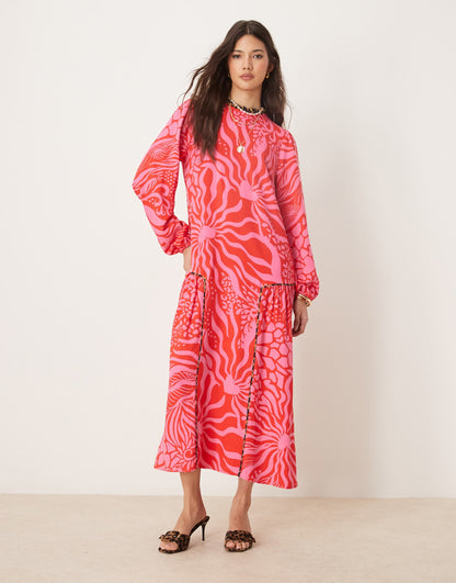 Oversized Drop Hem Midaxi Dress