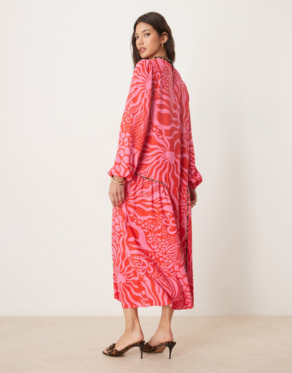 Oversized Drop Hem Midaxi Dress