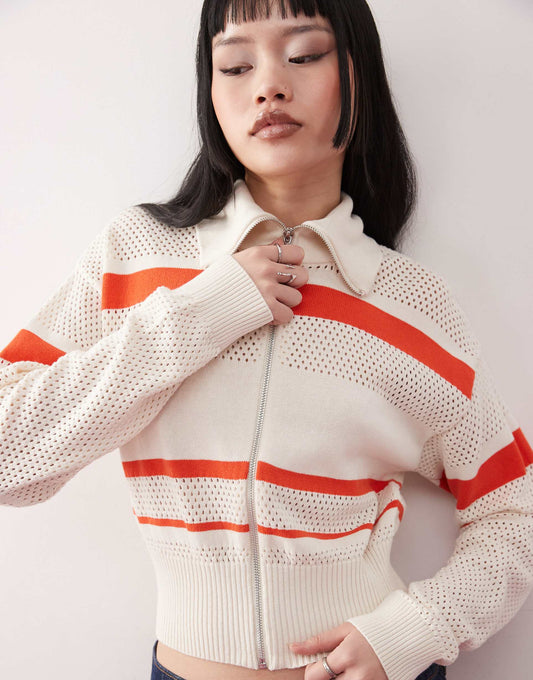 Knitted Zip Through Cardigan