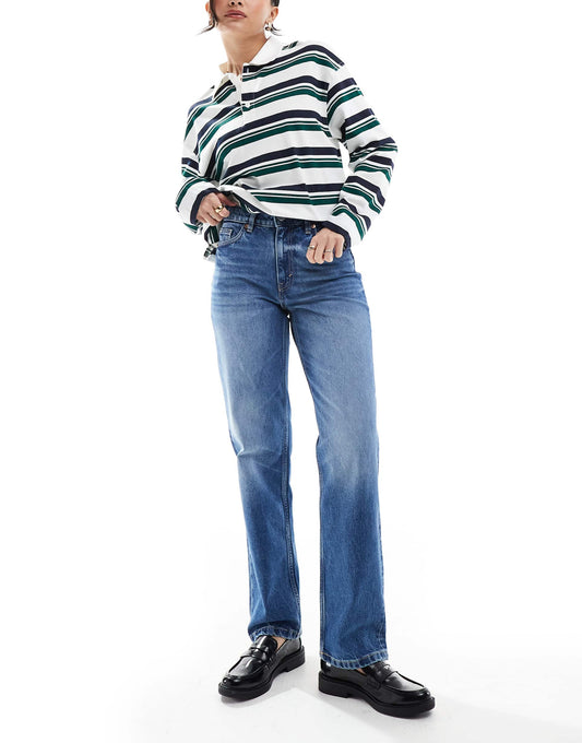 Aimo Mid Rise Straight Jeans