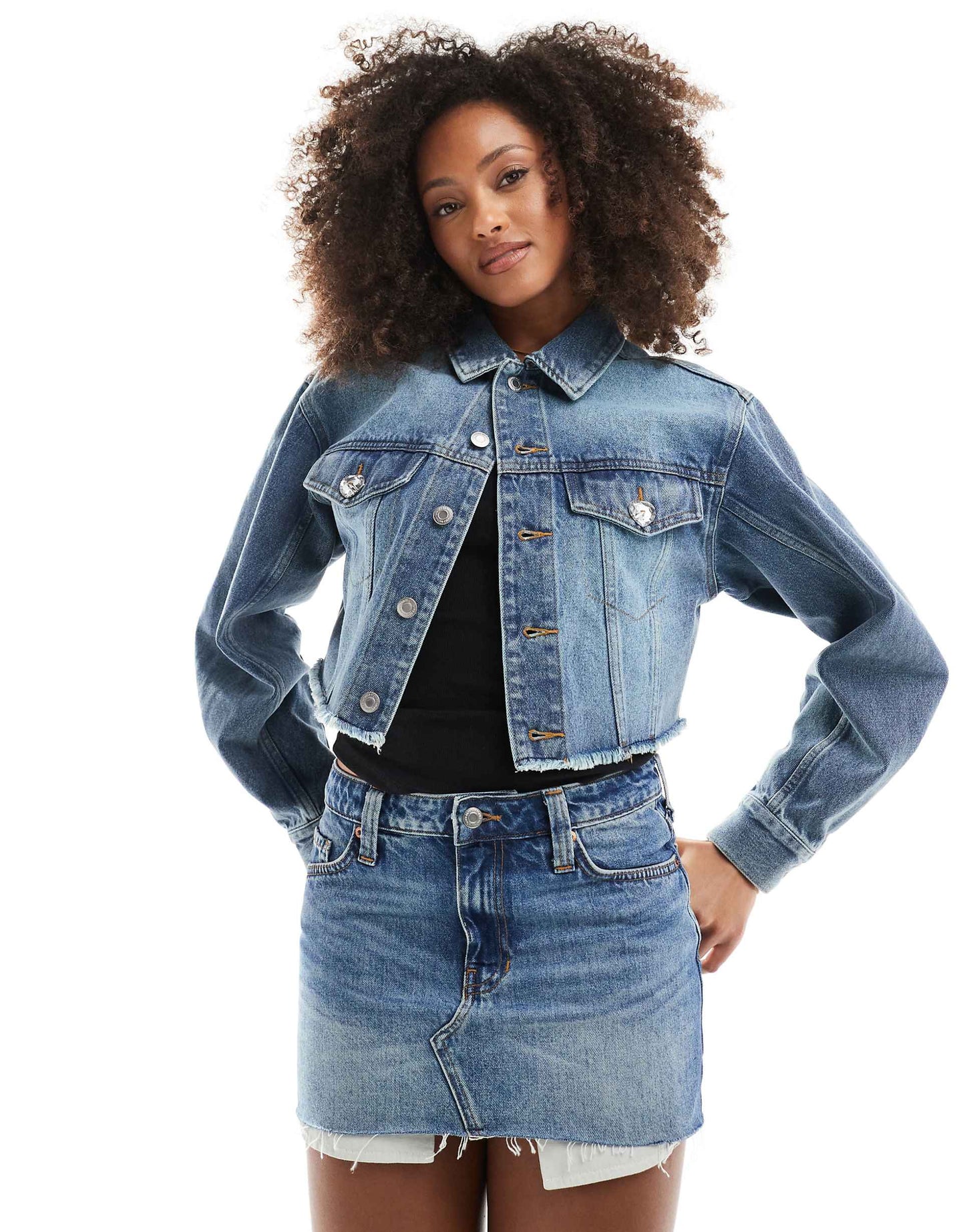 Low Waist Denim Mini Skirt