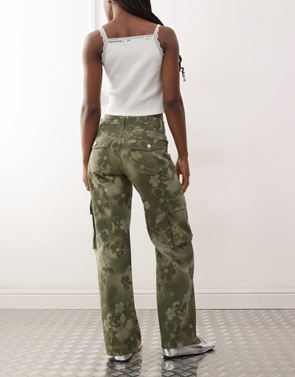Cargo Trousers With Floral Print