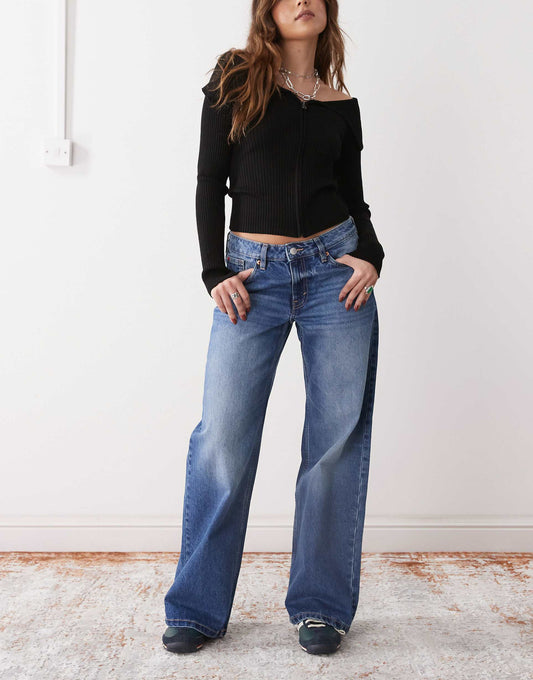 Imoo Low Waist Wide Leg Jeans