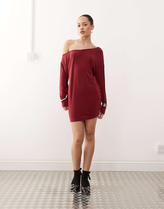 Shelisa Off-Shoulder Slouchy Mini Dress