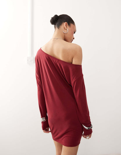 Shelisa Off-Shoulder Slouchy Mini Dress