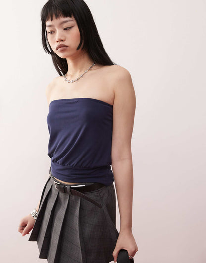 Leocadia Cupro Bandeau Top