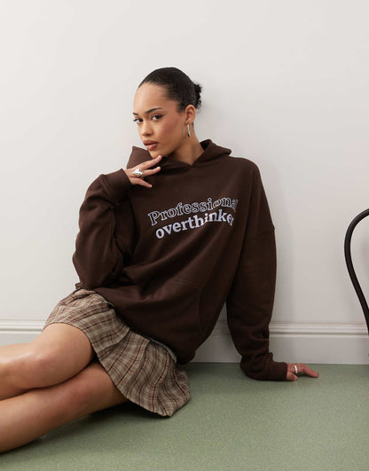 Oversized Slogan Hoodie