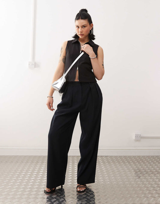 Nala Slouchy Wide Leg Low Rise Trousers