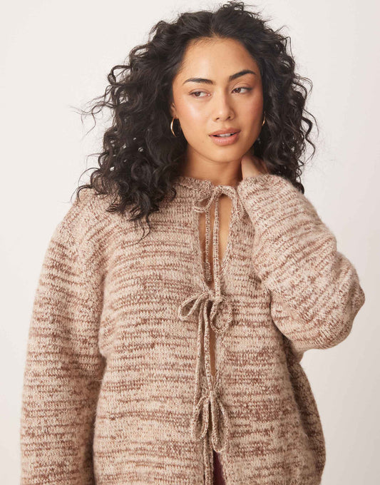 Knitted Tie Front Cardigan