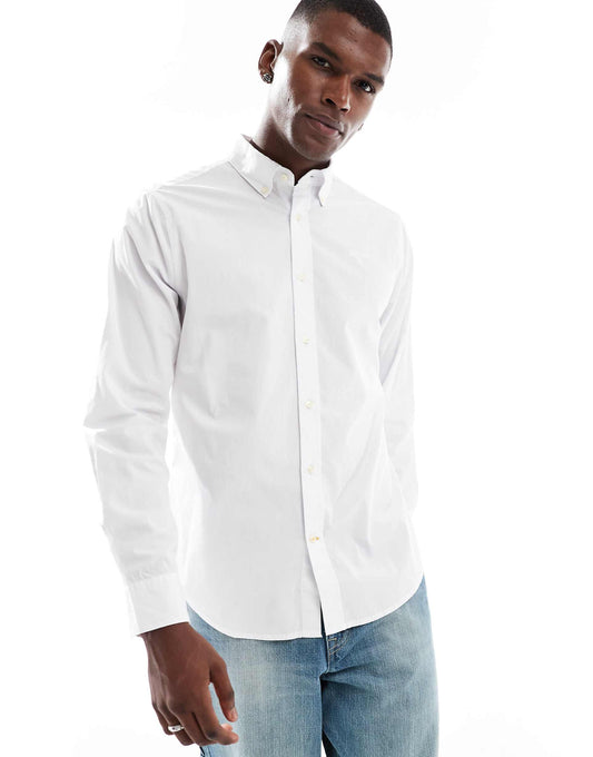 Crest Poplin Tailored Long-Sleeved Shirt
