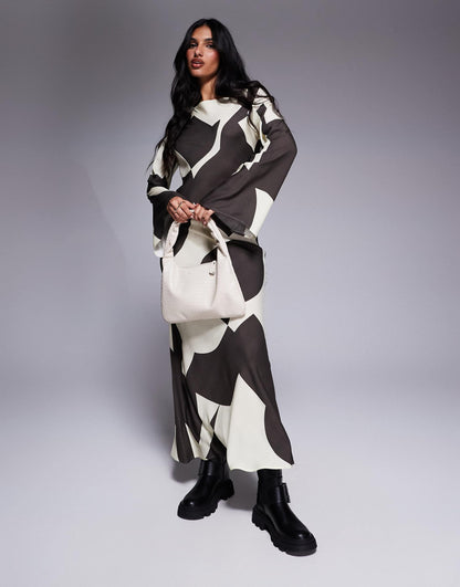 Biased Slash Neck Maxi Dress