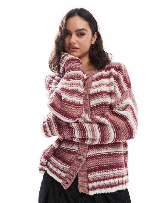 Knitted Crew Neck Cardigan