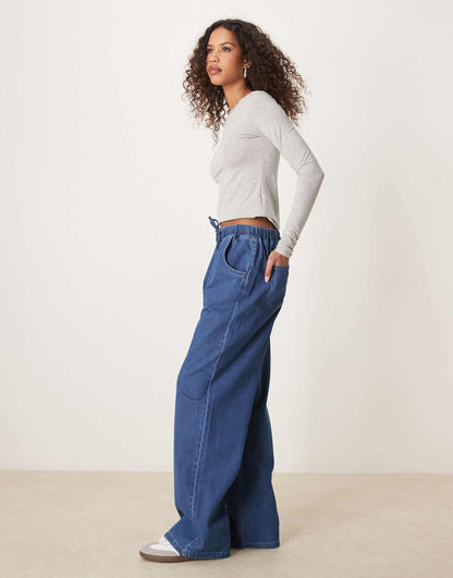 Lightweight Denim Jogger With Drawstring Waist