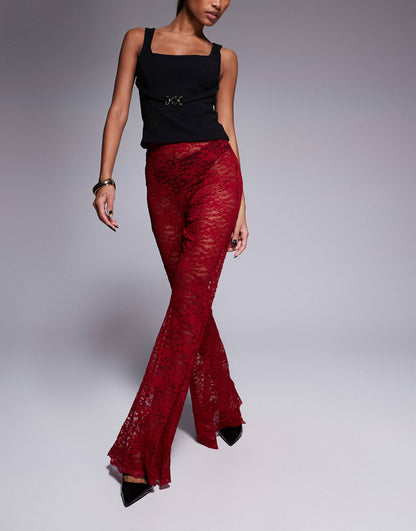 Extreme Flare High Waist Lace Trouser