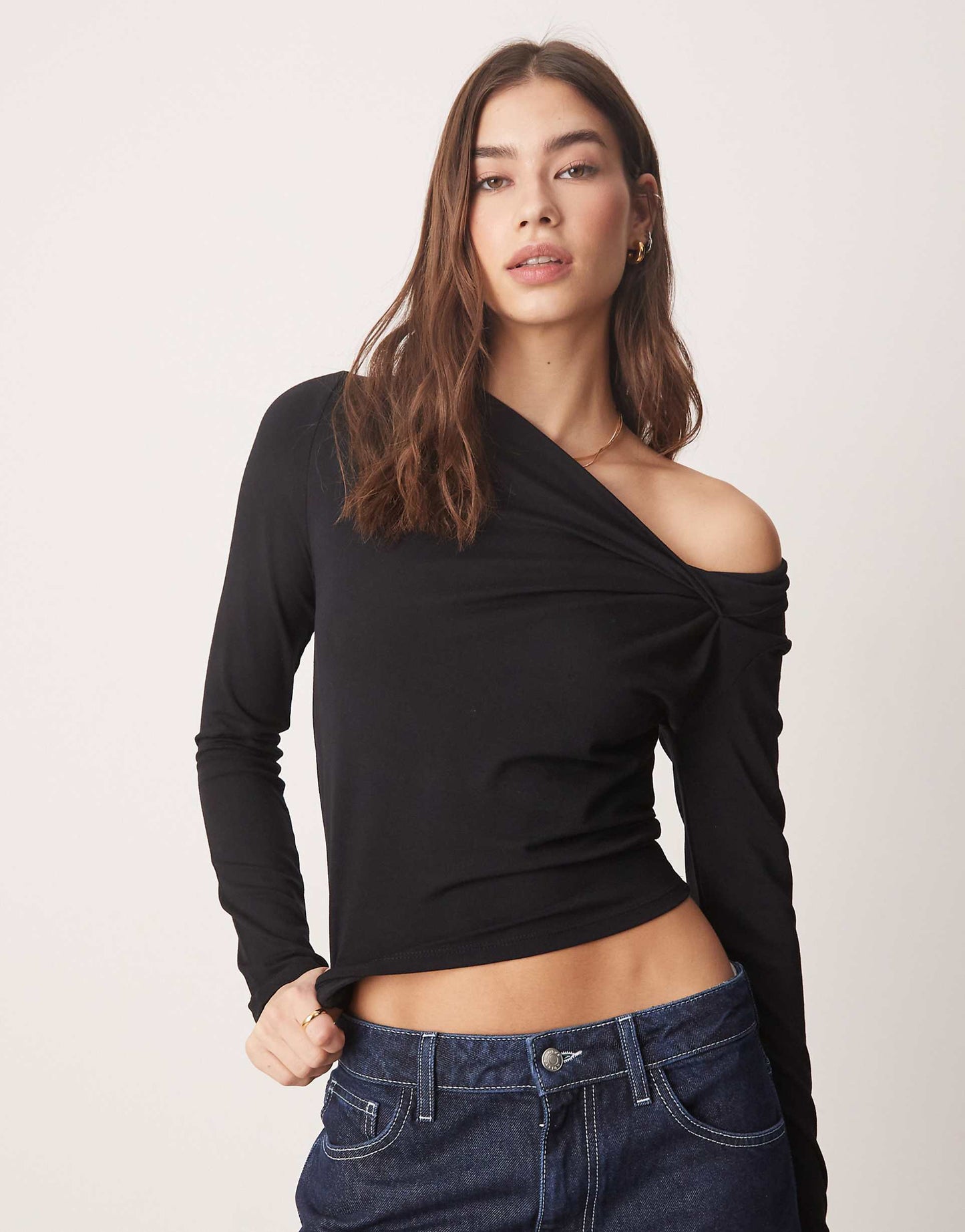 Cowl Neck Asymmetric Top